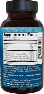 Viva Naturals Omega 3 Fish Oil Supplement for Women and Men - 2500 mg Triple Strength Fish Oil Pills with Re-Esterified Omega 3 Fatty Acids Including EPA, DHA DPA - 120 Pescatarian-Friendly Softgels