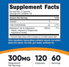 Nutricost Triple Magnesium Complex (300mg, 120 Capsules) - from Di-Magnesium Malate, Bisglycinate and Citrate, 60 Servings