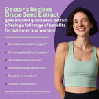 Doctor's Recipes Grape Seed Extract, 500 mg Standardized Extract with 95% Proanthocyanidins, Non-GMO, Antioxidant Support, Heart, Immune & Skin Health, 60 Veg Caps