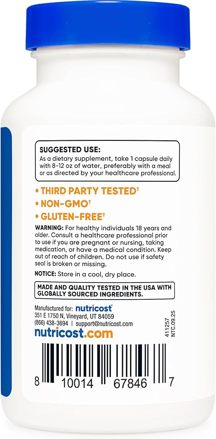 Nutricost Apigenin 50mg, 180 Capsules - Non-GMO, Gluten Free, Vegan