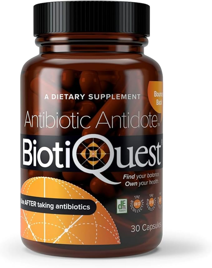 BiotiQuest Antibiotic Antidote Probiotics to Rebalance Body After Taking Antibiotics, 20 Billion CFU, Non-GMO, and Gluten Free, 30 Capsules
