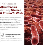 AK-Postbio: Akkermansia Probiotic 30 Billion TFU - Max Strength, Clinically Validated Dose & Patented Strain - Superior Pasteurized Form, Highest Absorption, Delivery - GLP-1 Probiotic - 30 Servings