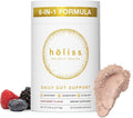 Daily Gut Health Powder 6-in-1 All Natural Supplement, Slippery Elm, L Glutamine, Lemon Balm with PepZinGI - Bloat & Gas Relief, GI Lining Repair, IBS Support - Mixed Berry, 30 Servings