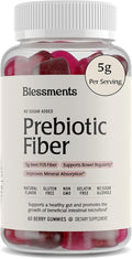 Prebiotic Fiber Gummies for Adults & Kids with No Added Sugar- 5g (60 Count) High Fiber Supplement Gummies - Vegan - Keto Friendly - Digestive Health Supplements