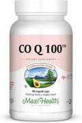 Maxi Health COQ10 100mg Capsules – 100mg Coenzyme Q10 for Heart & Energy Support – Kosher Certified CO Q 10 Supplement – Non-GMO and Gluten-Free Heart Health Supplements - 90 Liquid Capsules