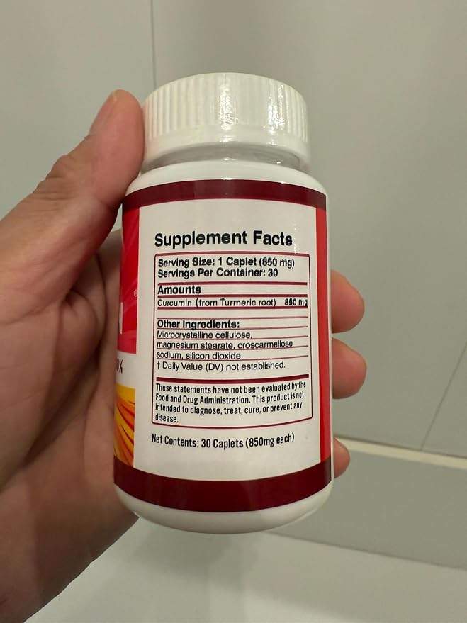 Curcumin Turmeric Curcuma Supplement, 850 mg, 30 Capsules