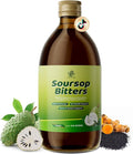 Soursop Bitters Liquid for Digestive Health,Gut Detox&Cleanse,Antioxidant,Immune Support,Skin Health-Pure 15 Herb Guanabana Tea with Black Seed,Moringa & Turmeric,98% High Absorption,Non-GMO 16 fl oz