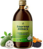 Soursop Bitters Liquid for Digestive Health,Gut Detox&Cleanse,Antioxidant,Immune Support,Skin Health-Pure 15 Herb Guanabana Tea with Black Seed,Moringa & Turmeric,98% High Absorption,Non-GMO 16 fl oz