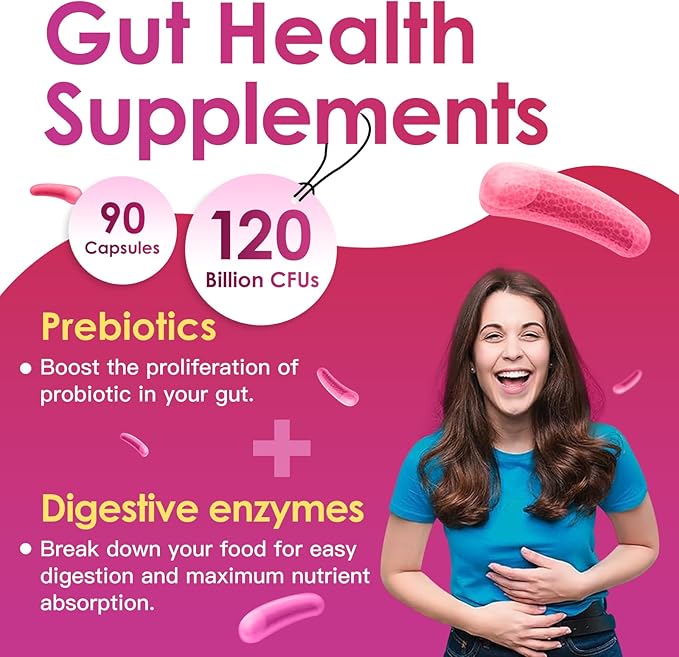 DRFOSTER Probiotics for Women Digestive Health, Vaginal probiotics 120 Billion CFU 31 Strains with Digestive Enzymes & Prebiotics & D Mannose & Cranberry for Urinary Tract, 90 Capsules
