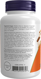 Now Foods - Chewable Papaya Enzymes, 180 Lozenges