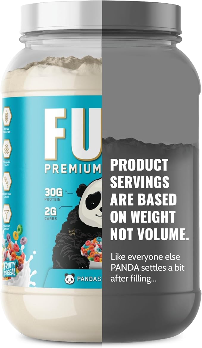 Underground Bio Labs Panda Fuel Premium Protein Whey,Hydrolyzed Collagen,Casein,Probiotics, Enzymes, Keto Friendly,Time Release, 25 Servings (2.5 Pound, Fruity Cereal)