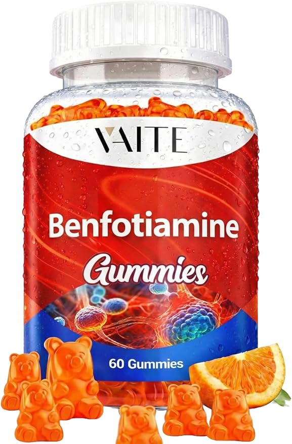 Benfotiamine 320mg Gummies with 45mg L-Leucine Supplement: Essential Vitamin B1 Complex for Men and Women, Non-GMO, Vegan & Gluten-Free - Supports Metabolism, Energy & Nervous System Health