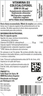 Solgar Vitamin D3 (Cholecalciferol) 55 mcg (2200 IU), 100 Vegetable Capsules - Helps Maintain Healthy Bones & Teeth - Immune System Support - Non-GMO, Gluten Free, Dairy Free, Kosher - 100 Servings