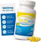 Fortifeye Omega 3 Fish Oil 60Count 1600mg Made in Norway - High Potency rTG Form Supplement with EPA and DHA, Triple Strength Fish Oil Softgels for Men Women, No Fishy Aftertaste, Natural Lemon Flavor