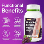 Grape Seed Extract Capsules | High in Antioxidants OPCs & Polyphenols, Immune Defense & Fights Free Radical Damage