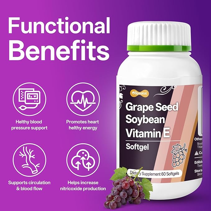 Grape Seed Extract Capsules | High in Antioxidants OPCs & Polyphenols, Immune Defense & Fights Free Radical Damage