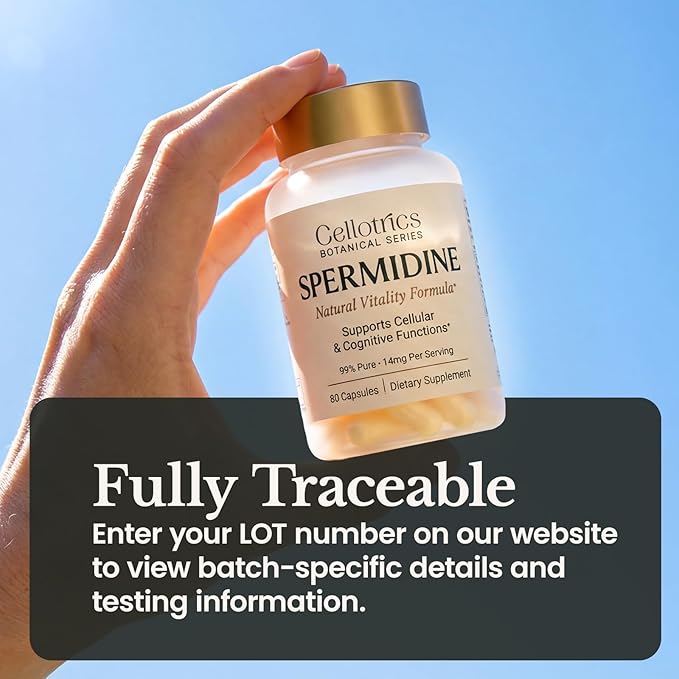 Spermidine Supplements - 1260mg | Ultra-Pure 99% Spermidine, Made in USA & USA 3rd-Party Tested |100x More Potent, Spermidine Supplements for Women & Men, Longevity Support