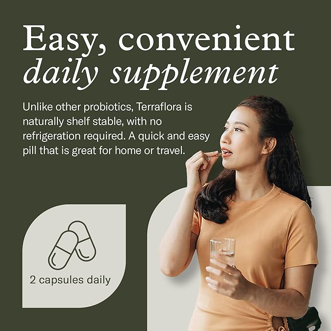 Terraflora Deep Immune Synbiotic- SBO Probiotic and Prebiotic, Immune Support, Gut Health, Soil Based Spore Pre and Probiotics for Women and Men, LC-Plasma, Bacillus Coagulans, Subtilis, 60 Capsules