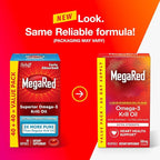 MegaRed Extra Strength 500mg Omega-3 Krill Oil Supplement with EPA/DHA, No Fishy Aftertaste Supports Heart Health, 80 Count Softgels (2 Pack)