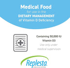 Replesta 50,000 IU Vitamin D3 Cholecalciferol, for Vitamin D Deficiency, Once-Weekly Chewable Wafer, Non-GMO, Natural Orange Flavor, 4 Pack (Pack of 2)