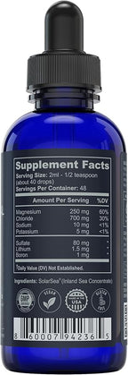 Trace Mineral Complex – 4 oz (48Servings) – 72+ Ionic Minerals Concentrate/Magnesium, Chloride, Boron, Potassium/Supports Hydration & Electrolyte Balance