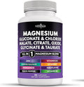 NEW AGE Magnesium Supplement -Powerful Glycinate Citrate Malate Oxide Taurate Aspartate Gluconate Orotate & Mag Chloride Manganese Bone Health and Bone Strength, Joint Support - 90 Count
