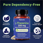 L Theanine 200mg with Saffron, GABA, Magnesium Glycinate & Vitamin B6, L-Theanine Supplement Advanced Complex Formula for Mood Relaxation & Stress Relief & Sleep Support, 60 Vegan Capsules