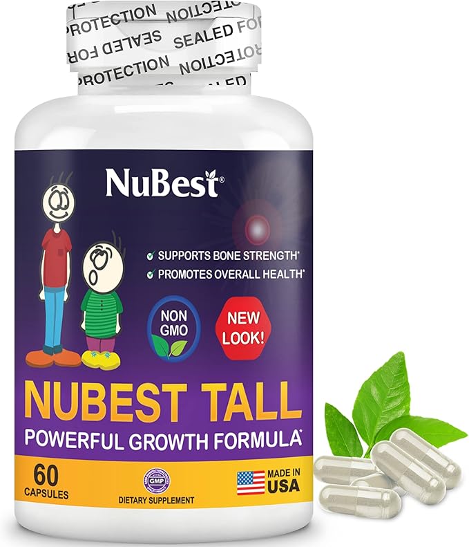 NuBest Tall | Support Bone Strength, Bone Health, Enhanced Immune and Whole Body Wellness with Calcium, Collagen, and Herbs for Ages 5+ & Teens | Pack 3 | 3 Months Supply