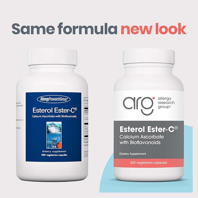 Allergy Research Group Esterol Ester C - Delivers 1.35 g Vitamin C - Buffered Vitamin C with Bioflavonoids & Quercetin - Immune & Antioxidant Support - 200 Servings - 200 Capsules