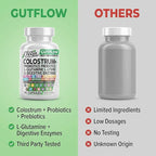 Clean Nutraceuticals Colostrum Supplement Capsules Probiotics Pills Prebiotics, L-Glutamine, Digestive Enzymes, Folate, Fiber, ACV, Turmeric, Apple Pectin and Turmeric Pills