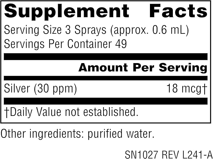 Source Naturals Wellness Colloidal Silver 30 PPM Liquid Spray Bottle - 1 Fluid oz