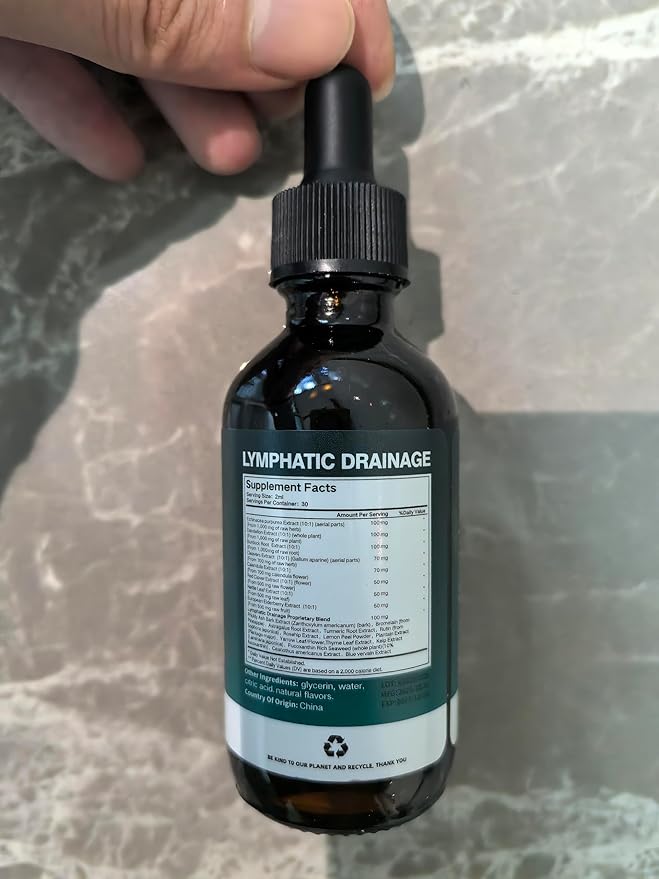 21-in-1 Lymphatic Drainage Drops for Liposomal, Immune & Lymph System Support Supplement for Women & Men with Echinacea, Dandelion, Burdock, Bromelain, Calendula, Turmeric & More, 2 Pack
