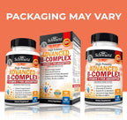 Vitamin B Complex with Vitamin C for Maximum Absorption - Methylcobalamin b12 & Folate Folic Acid Supplement - B1 B2 B3 B5 B6 B7 B9 for Immune Energy & Nervous System Support - Non-GMO, 60 count