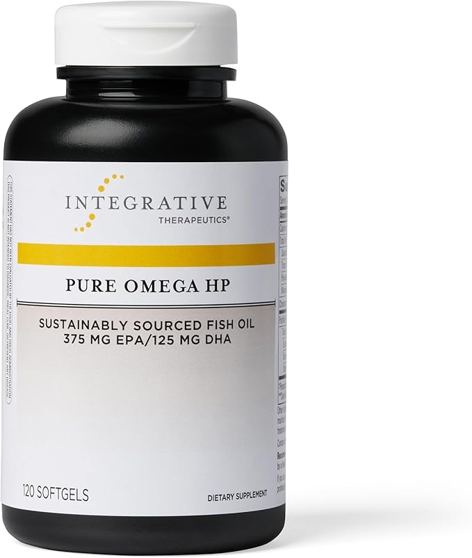 Integrative Therapeutics Pure Omega HP - Fish Oil Supplement for Nutritional Support - Supports Heart Health* - No Fishy Burps - Sustainably Sourced - Gluten & Dairy-Free - 120 Softgels (120 Servings)