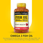 MASON NATURAL Omega,3 Fish Oil, 200,Day Supply, 1000mg with EPA and DHA for Joint Support, Softgel Pills