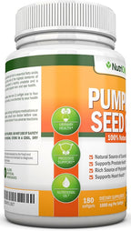 Pumpkin Seed Oil - 1000MG - 180 Softgels - Cold-Pressed Natural Pumpkin Seed Oil - Natural Source of Essential Fatty Acids - Great for Hair Growth, Prostate Health and GI Tract
