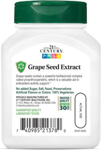 21st Century Grape Seed Extract Veg Capsules, 60 Count (21378) (Pack of 4)