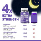 Melatonin 20mg Gummies for Adults (2 Packs) Extra Strength with L-Theanine, Ashwagandha, Magnesium, Turmeric, GABA, Lemon Balm and Chamomile for Supports Healthy Circadian Rhythm, Grape Flavor, 120ct