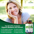 Zazzee Ultimate Anti Aging Antioxidant Bundle | USDA Organic Pomegranate with Polyphenol Rich Blueberry and Super Concentrated Grape Seed Extract Capsules | Non-GMO Vegan & ISO Lab Tested