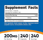 Nutricost L-Theanine 200mg, 240 Capsules - Double Strength