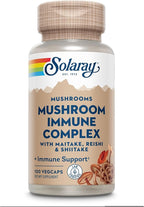 SOLARAY Maitake, Reishi, & Shiitake Mushroom Complex Capsules - Mushroom Supplement for Men & Women, 600 mg per Serving, Immune Health Support - 100 Veg Caps