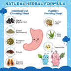 Wormwood Black Walnut Clove Para Clean for Humans & Kids, Herbal Gut Health Gummies with Wormwood, Pumpkin Seeds, Vitamin C, D3, Zinc, Probiotics for Natural Gut Cleanse, Immune Support - 60 Gummies