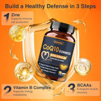 ZEBORA CoQ10 200mg Gummies, Coenzyme Q10 for Heart & Immune Health Support, Powerful Antioxidant, Boosts Energy, Natural Orange Flavor, Non-GMO, 90 Gummies
