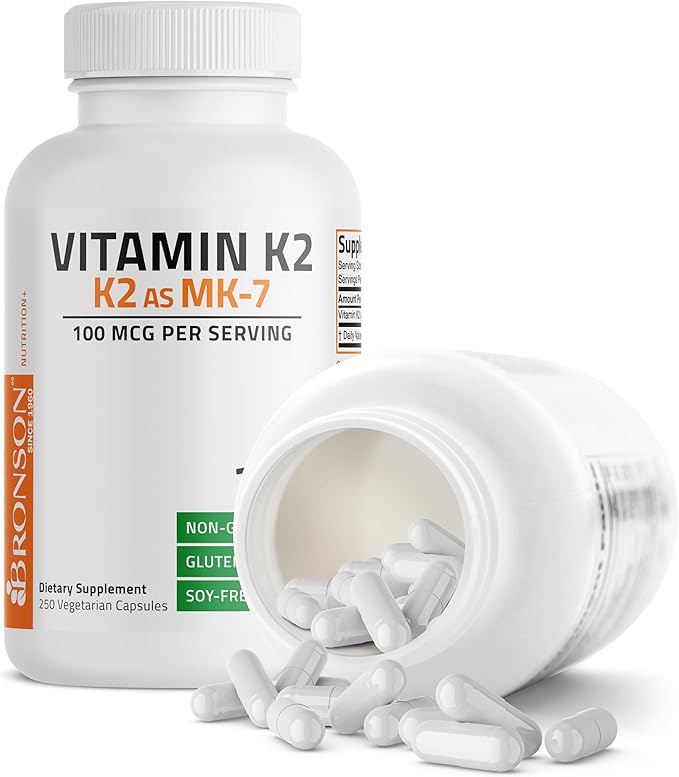 Bronson Vitamin K2 as MK-7 Menaquinone 100 mcg Non-GMO, 250 Capsules