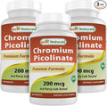 Best Naturals Chromium Picolinate 200 mcg 240 Tablets (240 Count (Pack of 3))