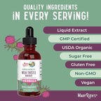 MARYRUTH'S Organic Milk Thistle Seed Liquid Extract Drops, 1 fl oz | 1,190 mg Milk Thistle Seed | Silybum marianum | Alcohol-Free | Vegan | USDA Organic | Non-GMO