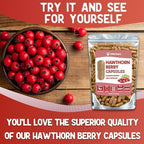Hawthorn Berry Powder Capsules - 360 Count (6 Month Supply) - Premium Hawthorn Berry Capsules for Cardiovascular Support - Hawthorne Berry Powder - An Ideal Hawthorne Supplement for Men and Women