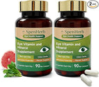 Eye Vitamin and Mineral Supplement Vision Support, 90 Capsules with Lutein and Zeaxanthin Vitamin C E Zinc Copper, Eye Health Supplements for Adults, 2 PCS