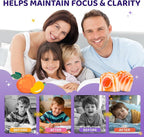 Saffron Gummies for Kids & Adults, 20-in-1 Saffron Supplements with 88.5mg Saffron Extract, B6, B12, C, D3, Magnesium for Calm, Focus, Nerve, Sugar Free, Vegan, Non-GMO, Peach Mango Flavor, 60 Counts