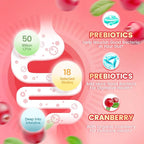 VivoNu Vaginal Probiotics for Women, Feminine Balance pH Gummies for Healthy Odor, Yeast Balance & Flora + Vitamin C for Immune Support -Cranberry